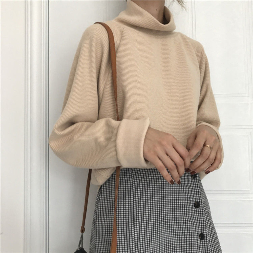 Beige Turtleneck